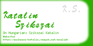 katalin szikszai business card